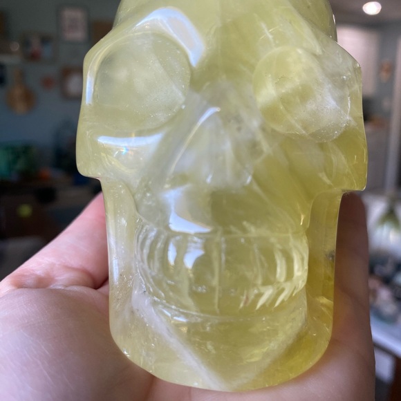 Citrine Skull Figurine